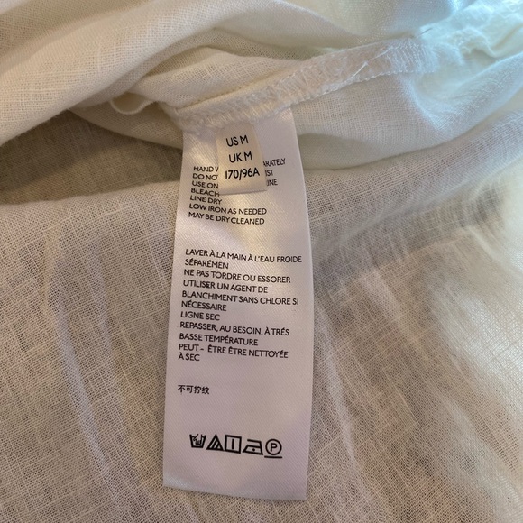 Free People “Safari Babe” Linen-Blend Button-Down Top - White - Size M - Picture 5 of 9